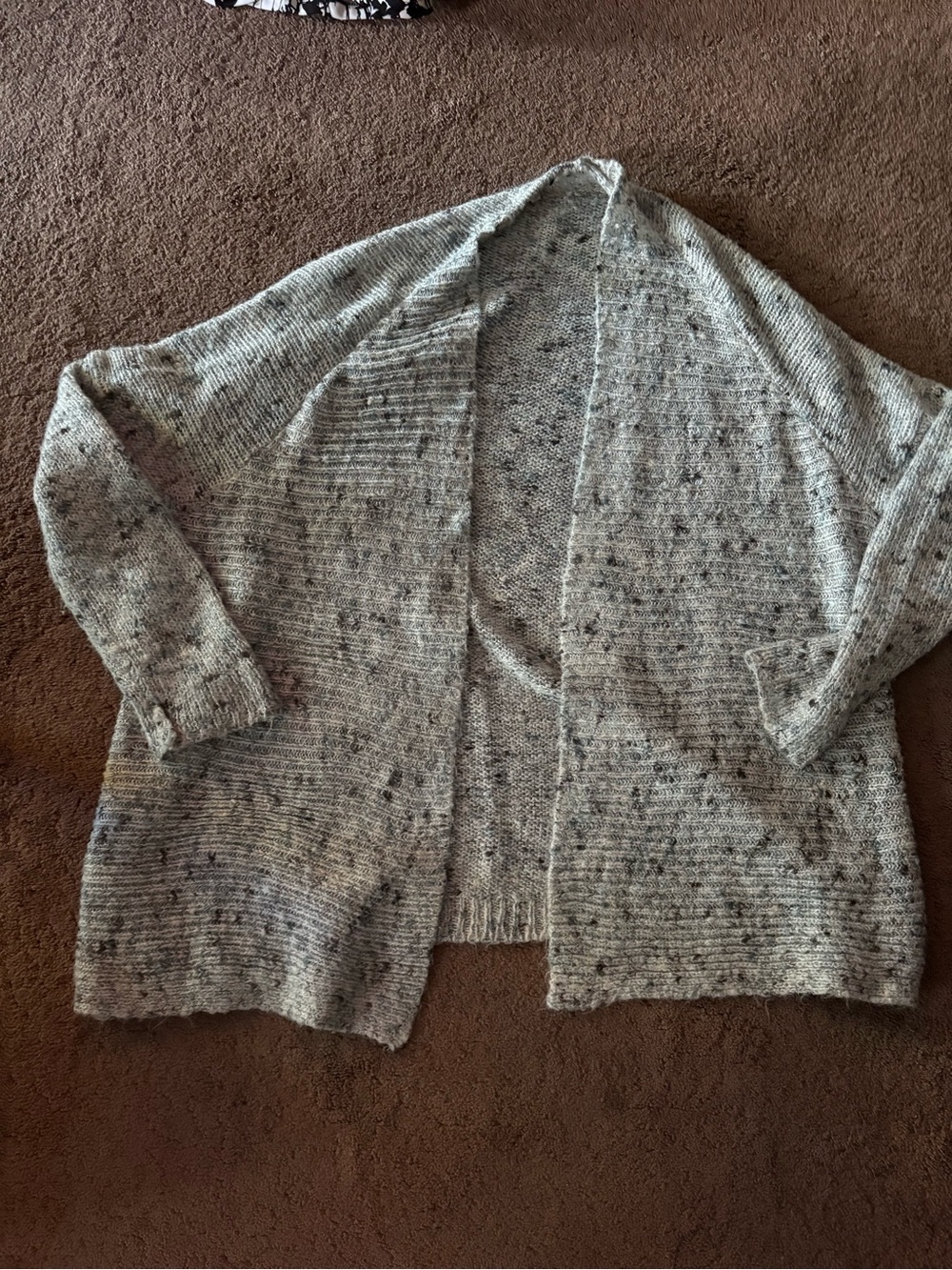 Heartloom Heathered Open-Front Cardigan - Light Gray Speckle